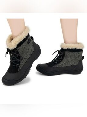 Jambu Jane Boot Quilted Herringbone Bootie Faux Fur Lined Women's Size 10